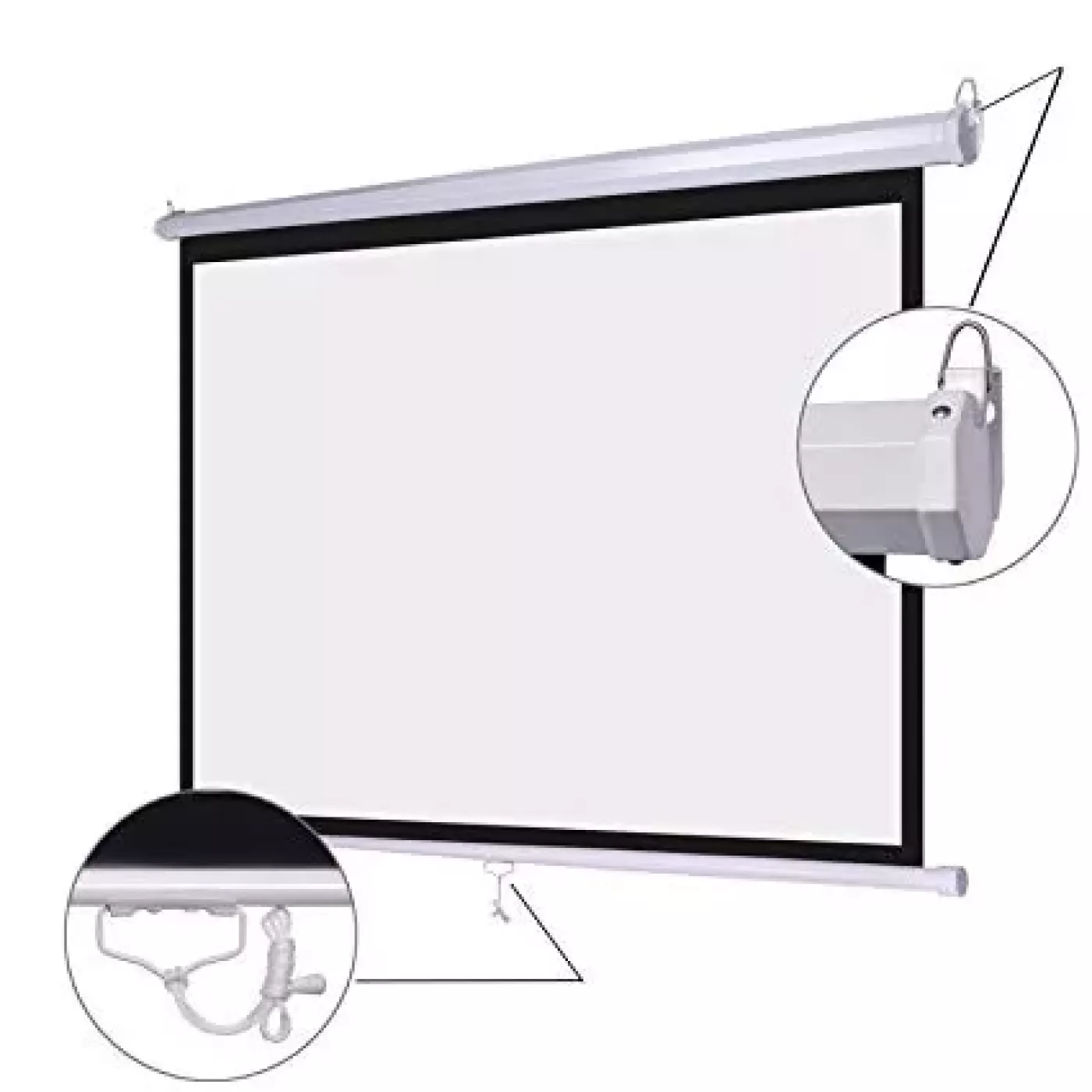 Màn chiếu treo tường kéo tay 50 inch , dùng cho máy chiếu gia đình