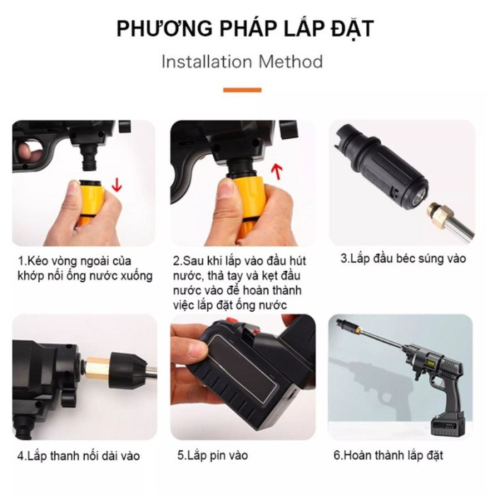 Máy rửa xe không dây, tặng kèm 1 pin 