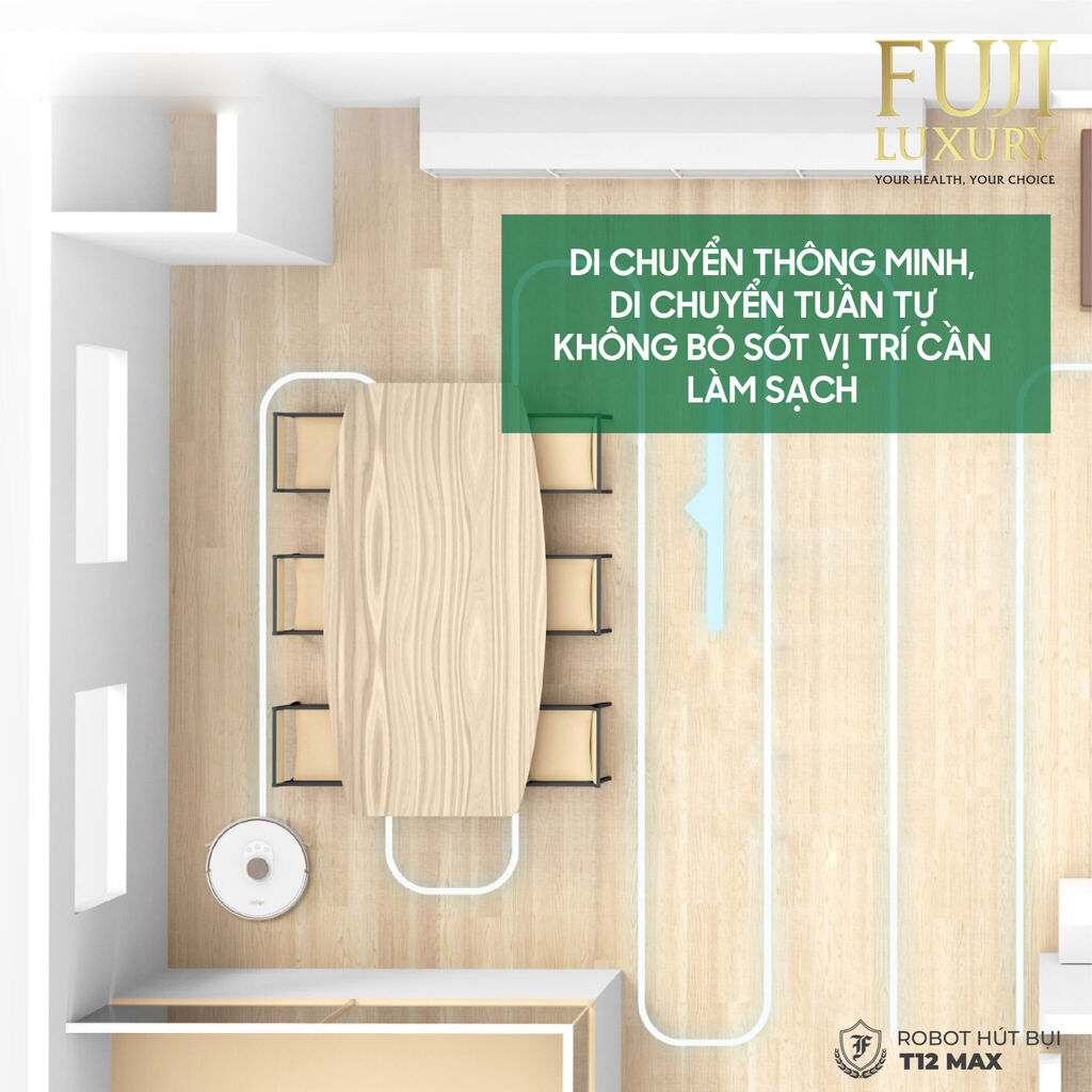 Robot hút bụi lau nhà thông minh chính hãng Fuji Luxury T12 Max