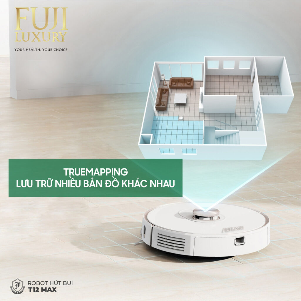 Robot hút bụi lau nhà thông minh chính hãng Fuji Luxury T12 Max