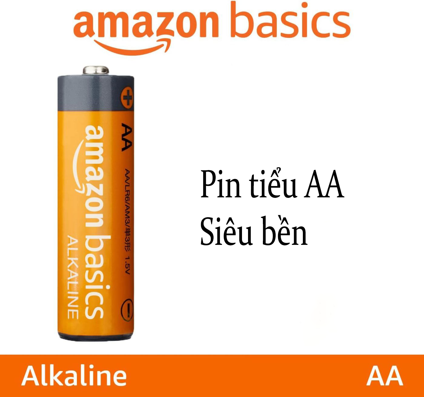 Combo 20 viên pin tiểu AA Alkaline Amazon Basics ( Mỹ ) siêu bền bảo hành 1 năm