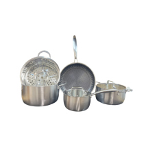 Bộ nồi inox 8 món đáy liền Prato Luxury 6868, bảo hành 24 tháng