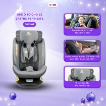 Ghế ô tô cho bé BABYRO I-SPINSAFE (G412I0T) xoay 360 cho bé dưới 12 tuổi - BẢO HÀNH 12 NĂM